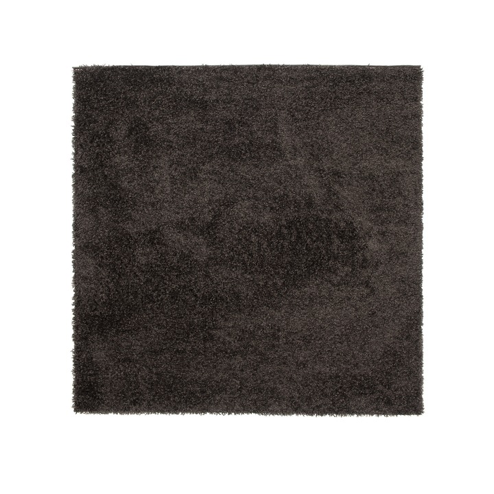Covor, Tapiso, Essence Square, 160x160 cm, Antracit, OEKO-TEX, Inaltime Fir 40 mm, Pentru Living, Dormitor, Rezistent La UV, Rezistent La Pete, Lavabil, Usor de curatat, Rezistent La Intemperii, Impermeabil, Moale La Atingere