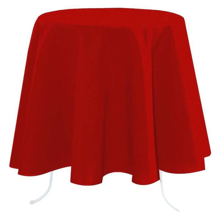 Fată de Masă Rotundă, Stof, Model Nelson, Rezistentă la Pete, Rosu, 180 cm