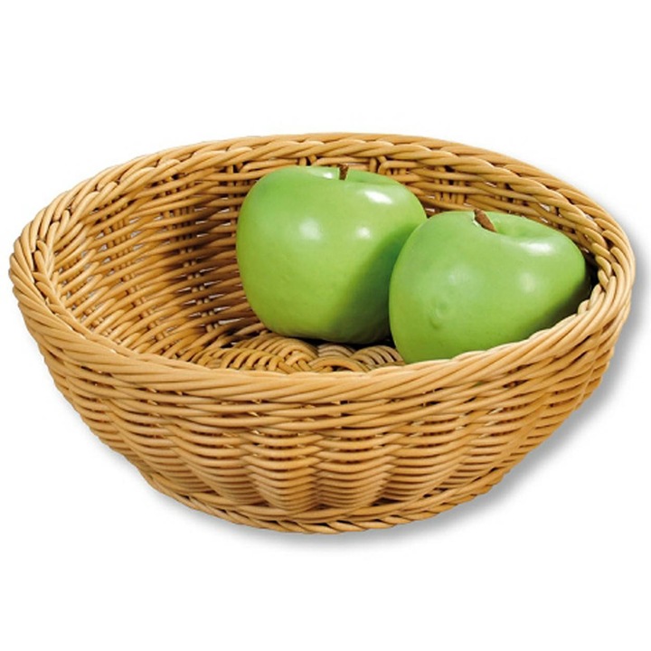 Cos impletit Kesper, pentru Paine si Fructe, Ventilatie, Nuanta naturala, Diametru 24 cm