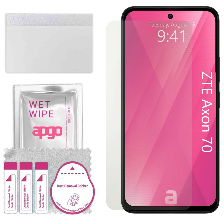 МАТОВ apgo протектор за екран за ZTE Axon 70 – самозалепващ се, цял дисплей, хидрогел, защита от надраскване, пълно лепене, 5D