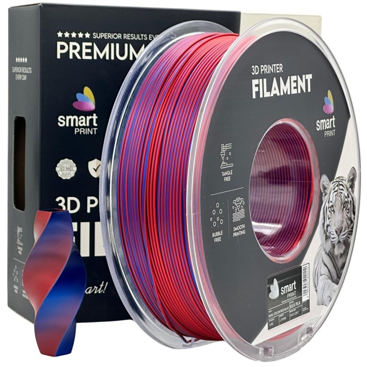 Filament Smart Print Silk PLA Dual Red Blue 1.75 mm 1 kg