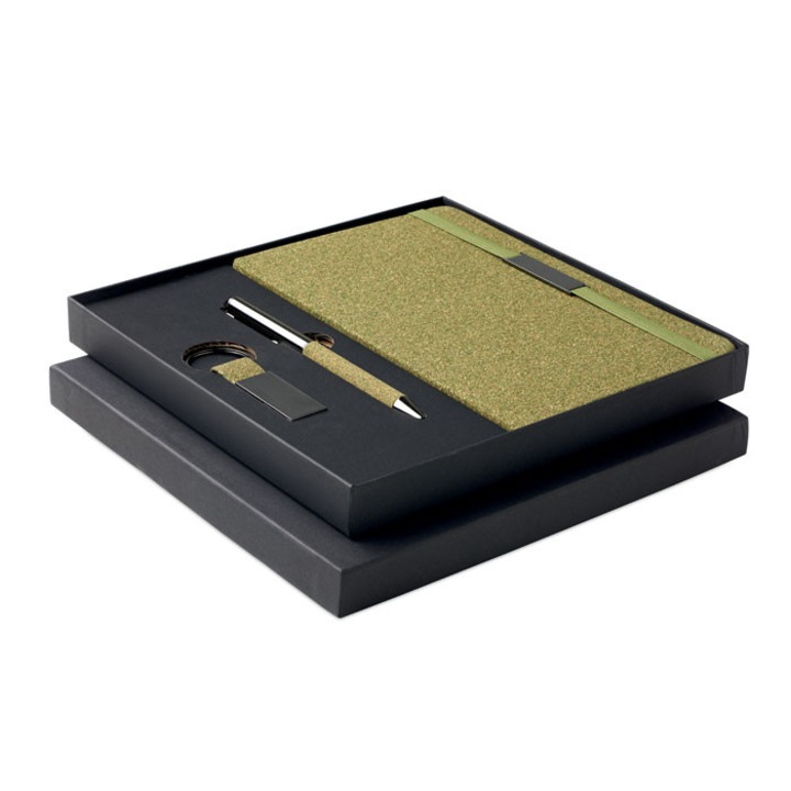 Agenda A5 cu Pix si Breloc PARUNIV, Sustenabil, verde