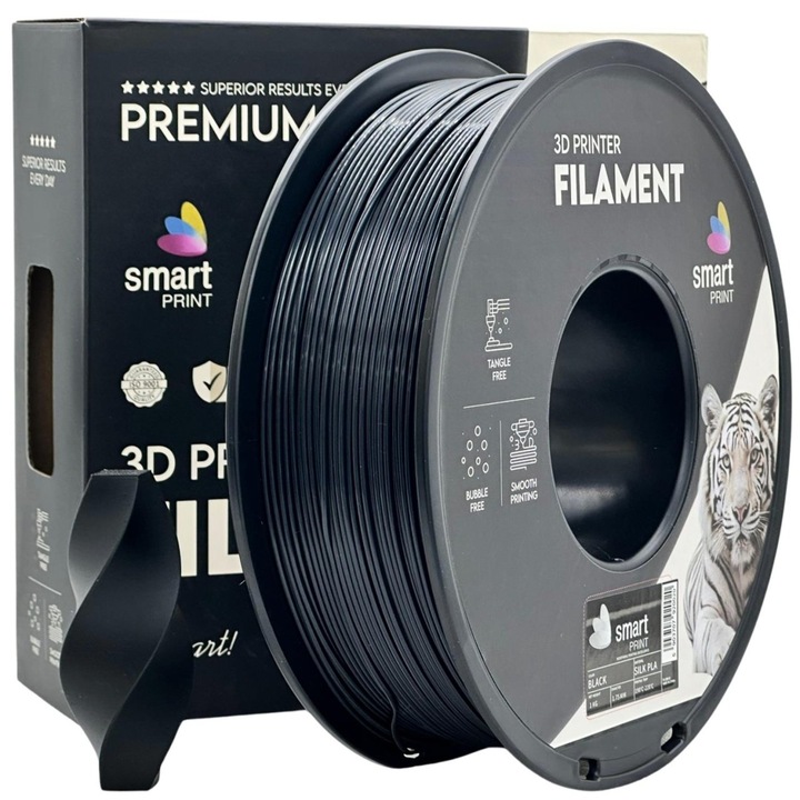 Filament Smart Print Silk PLA Black 1.75 mm 1 kg