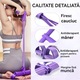 Húzókötél készlet fitnesz sporthoz, Unloshe, 4 csöves fitnesz expander – multifunkcionális kar-, láb- és bokagép, ideális otthoni használatra, lila