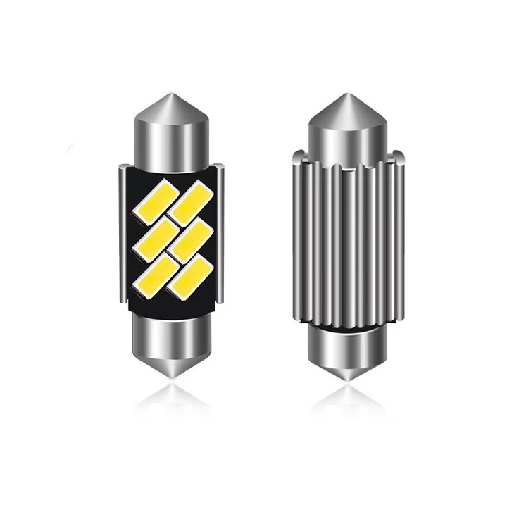 Комплект от 2 LED автомобилни крушки C5W, CANBUS, 36 мм, 6000k студено бяла светлина, 12V, чип 5630