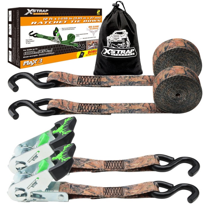 Chingi de legat XSTRAP STANDARD Heavy Duty, set 2 buc, 1-1/16'' x 12 Ft, 3000 Lbs capacitate de incarcare