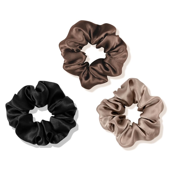 Set trei elastice pentru păr, General Store, Satin, Multicolor