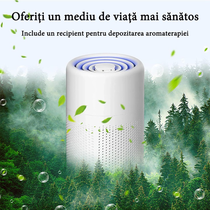 Légtisztító, 3 fokozatú szűréssel, eltávolítja a füstöt, pollent, korpát, hajat, szagokat, otthoni és irodai használatra alkalmas