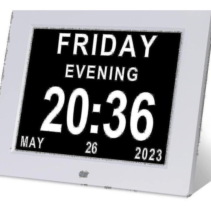 Dekoratív óra több kijelzővel, kép- és videólejátszási funkcióval, 12 ébresztővel, nagy méret