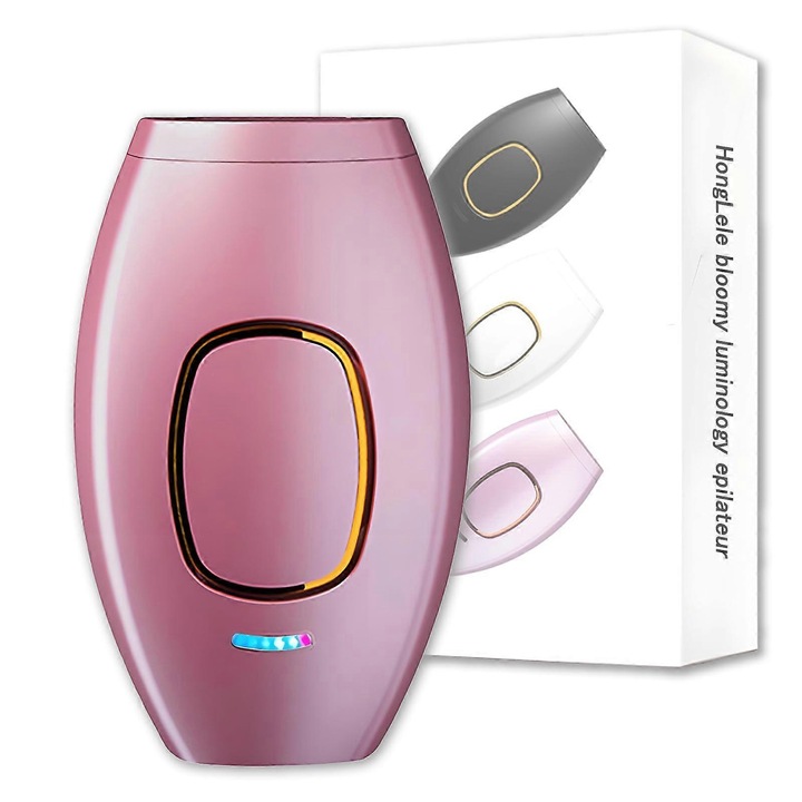 Epilator Bloomy Luminology IPL cu moduri manual si automat, roz