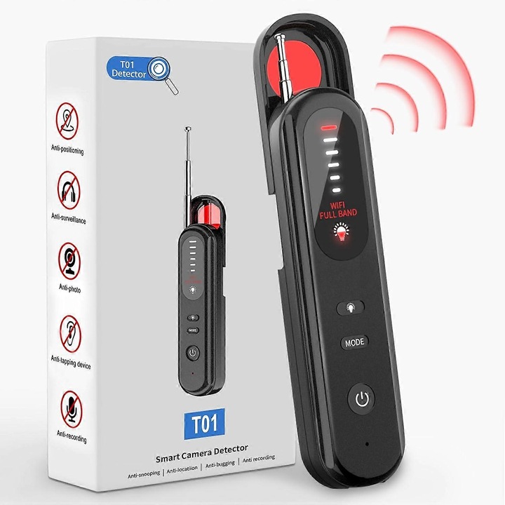 T01 kémdetektor, multifunkcionális, 2,7x9,5cm, USB-C gyorstöltés, komplett készlet