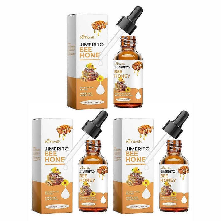 Picaturi pentru ochi cu extract de miere, 30ml, efect calmant, reducerea rosetii, set 3 bucati