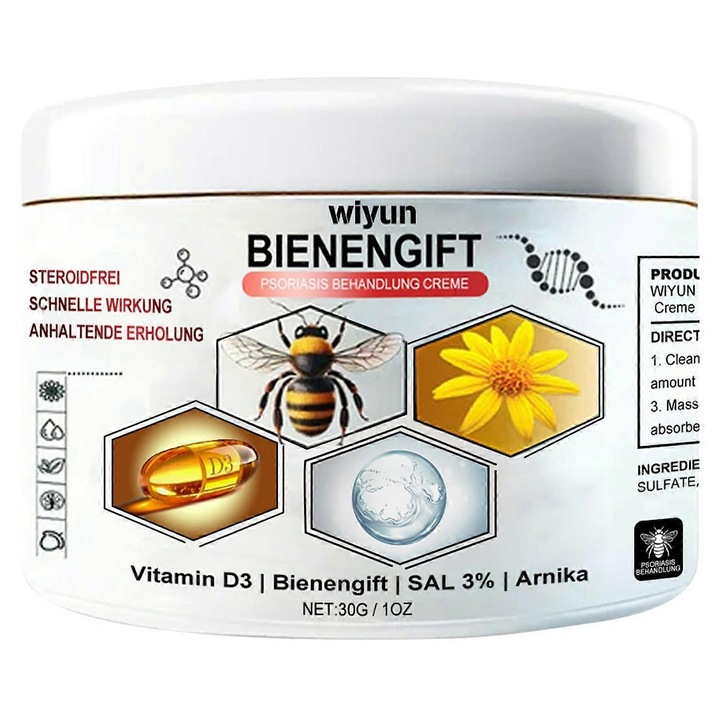 Krém Pszoriázisra, 5.4x4cm, aktív összetevők, hosszantartó hatás, 3 darabos szett