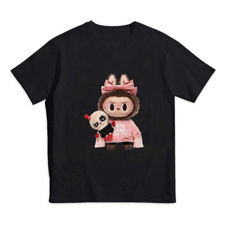 Gyerek polo LABUBU mintaval, 43794, Fekete