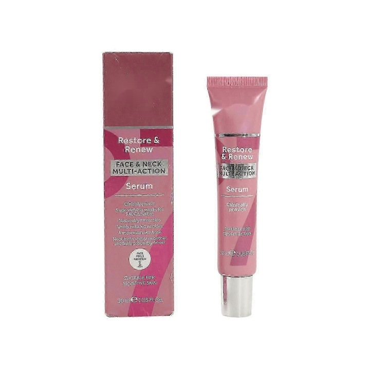 Ser facial Restore & Renew pentru fermitate, cu peptide de hibiscus si acid hialuronic, 3 bucati