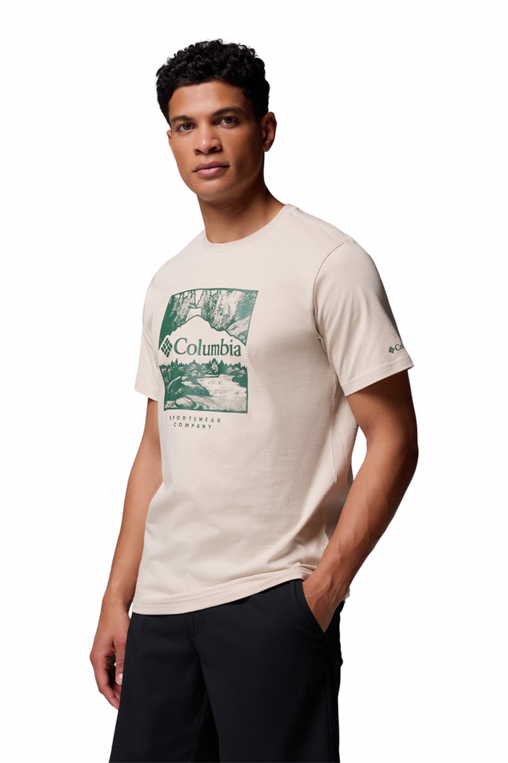 Columbia, Tricou de bumbac organic CSC™, Verde pal, Bej deschis, L