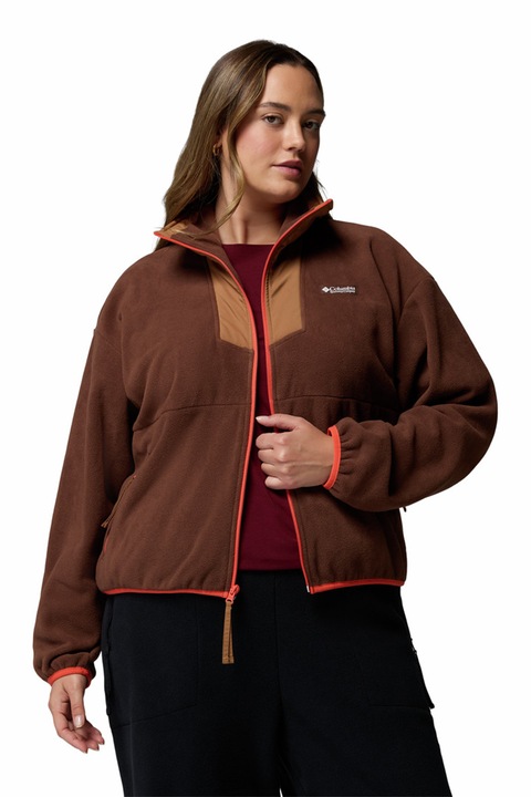 Columbia, Bluza de trening cu fermoar, pentru trekking Sequoia Grove, Maro inchis/Maro camel