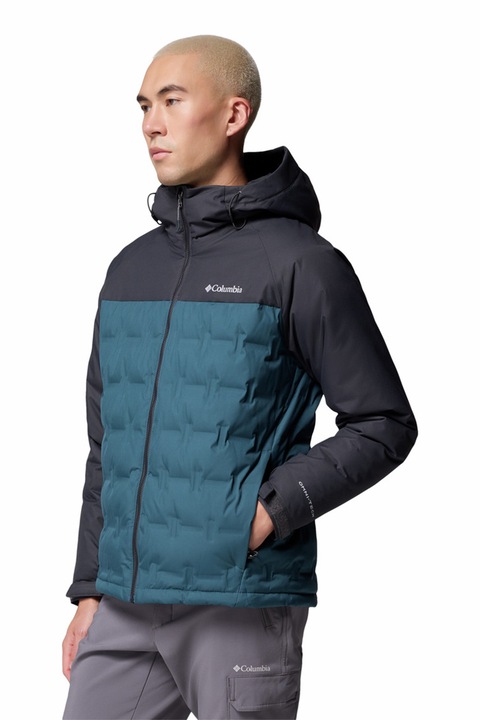 Columbia, Geaca cu umplutura de puf, pentru trekking Grand Trek III, Negru stins/Albastru petrol