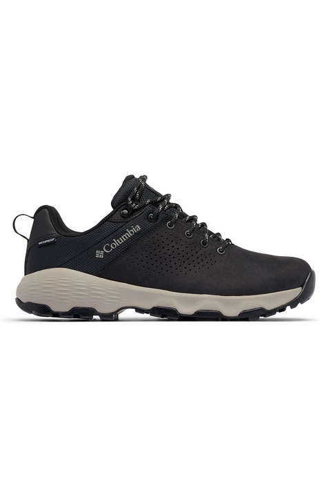 Columbia, Pantofi din piele nabuc pentru trekking Newton Nimble LTR, Negru/Bej