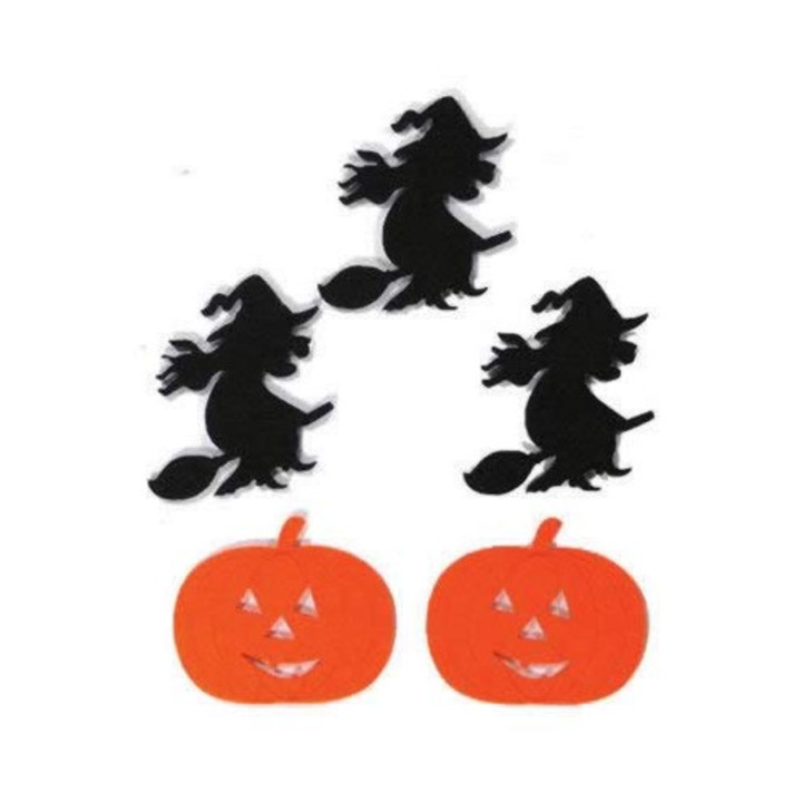 Figurina din fetru - Sef + dovleac (5 buc/cutie, diametru aprox.: 6 cm)