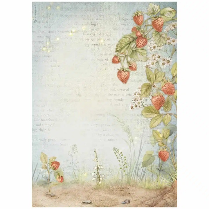 Оризова хартия за декупаж, Hidden Grove strawberries, DFSA41014, А4