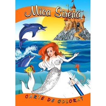 Mica sirena - Carte de colorat Mica sirena - Carte de colorat