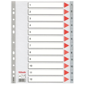 Index plastic Esselte, A4, 1-12 Index plastic Esselte, A4, 1-12