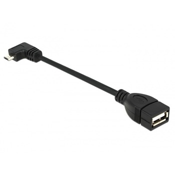 Cablu OTG USB 2.0 A la micro USB B in unghi 11cm, Delock 83104 Cablu OTG USB 2.0 A la micro USB B in unghi 11cm, Delock 83104