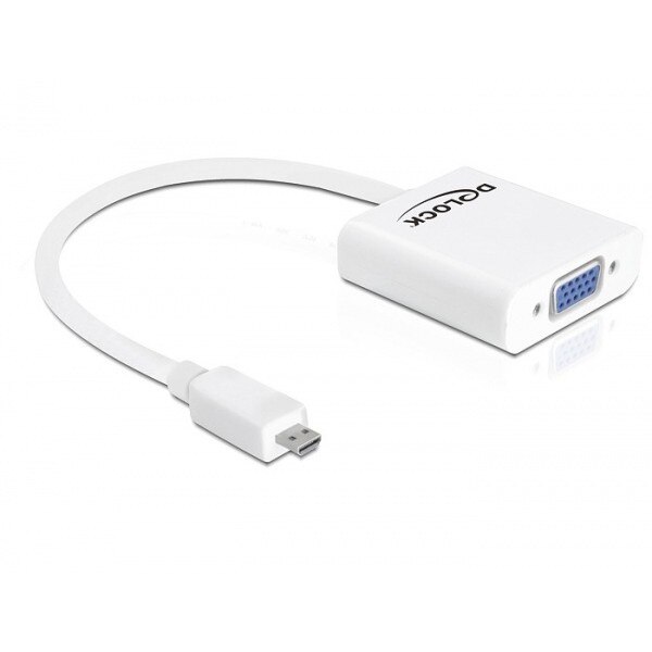 Adaptor micro HDMI D la VGA Alb T-M, Delock 65347