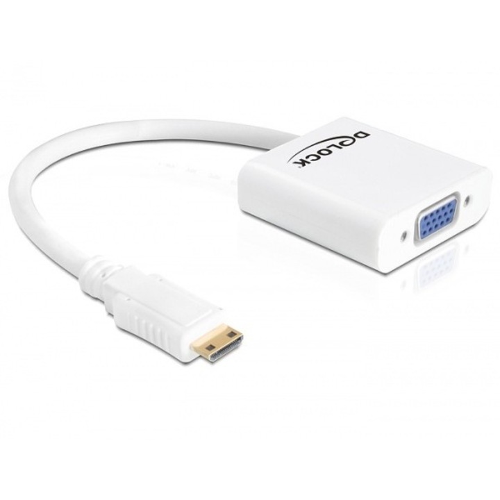 Adaptor mini HDMI C la VGA Alb T-M, Delock 65348