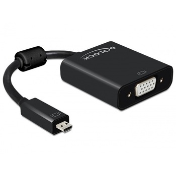 Adaptor micro HDMI tip D la VGA cu Audio, Delock 65558 Adaptor micro HDMI tip D la VGA cu Audio, Delock 65558