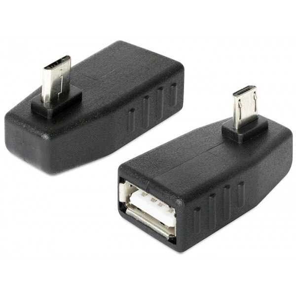 Adaptor micro USB B T la USB 2.0 A M OTG unghi 270, Delock 65473