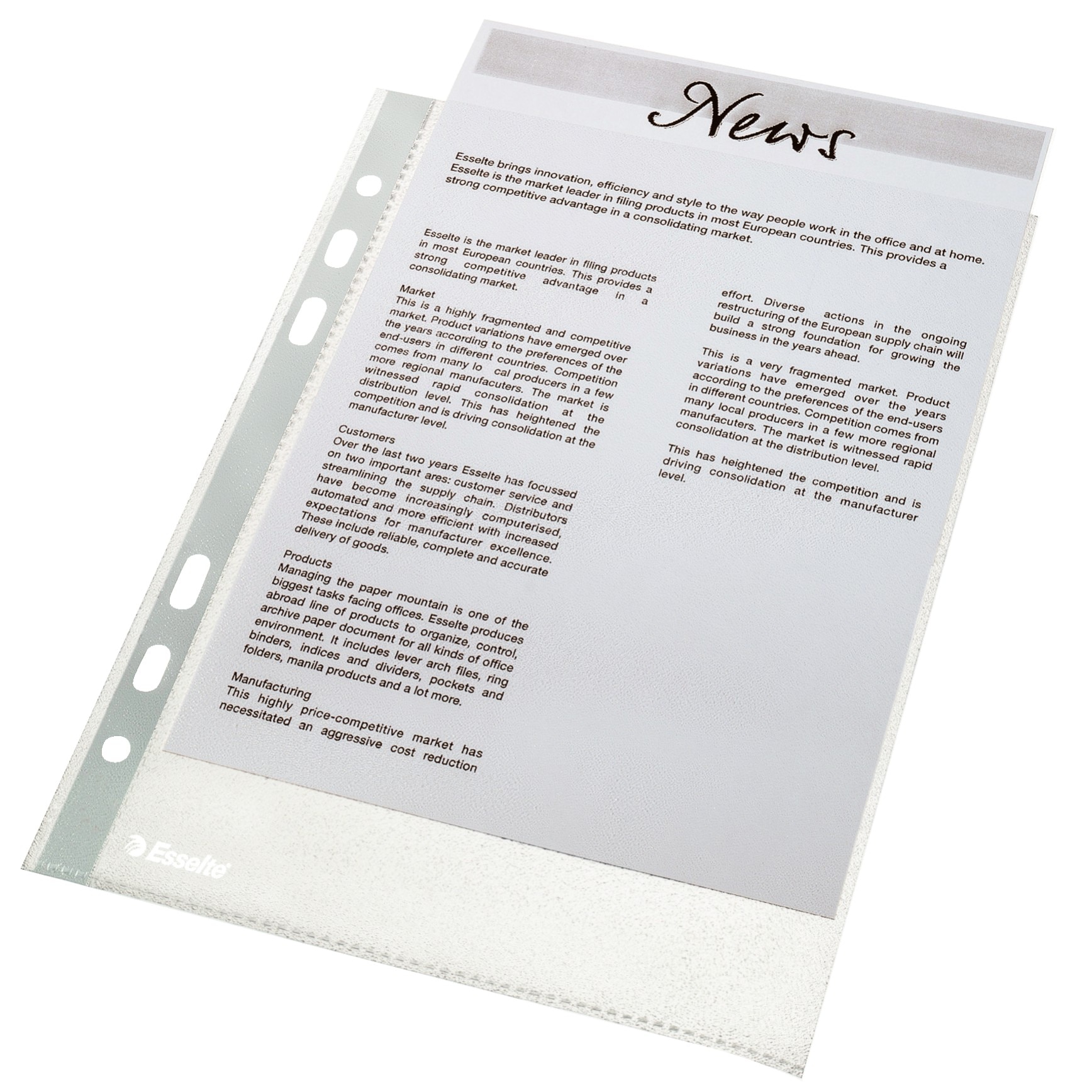 Set folii de protectie Esselte, A5 standard, 65 microni, 100 buc