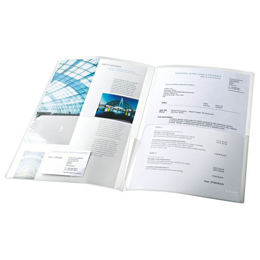 Mapa de prezentare Esselte, A4, standard, 180 microni, incolor, 5 buc/set