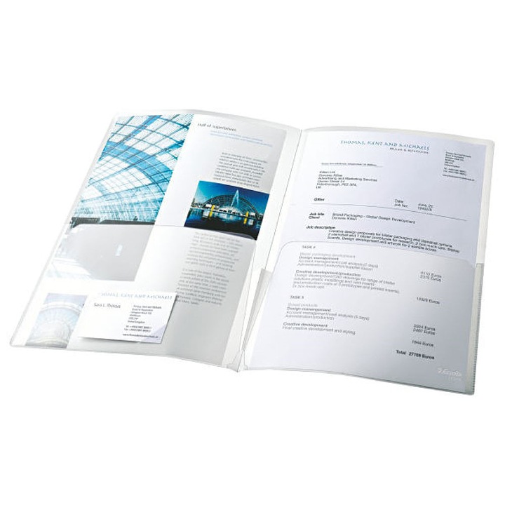 Mapa de prezentare Esselte, A4, standard, 180 microni, incolor, 5 buc/set