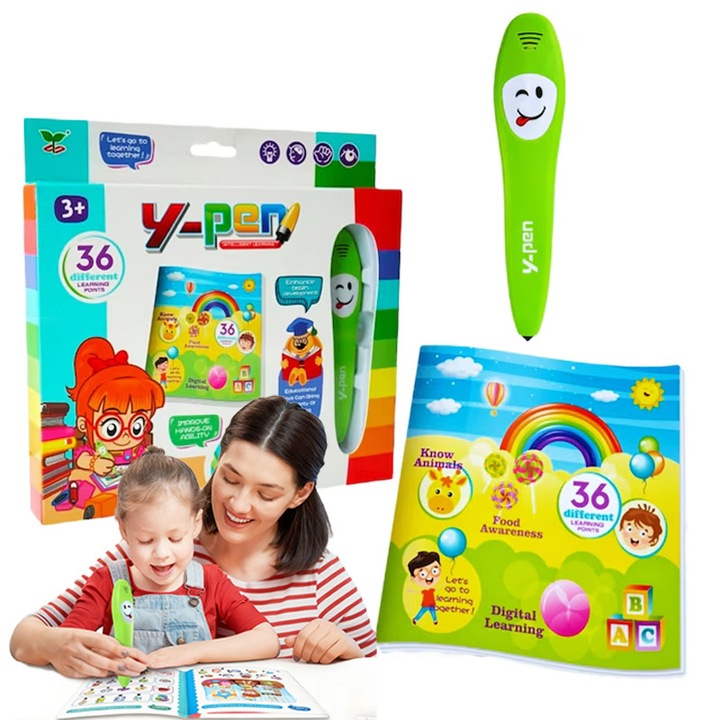 Carte educativa cu marker magic pentru dezvoltarea vocabularului, potrivita pentru copii cu varsta de peste 3 ani