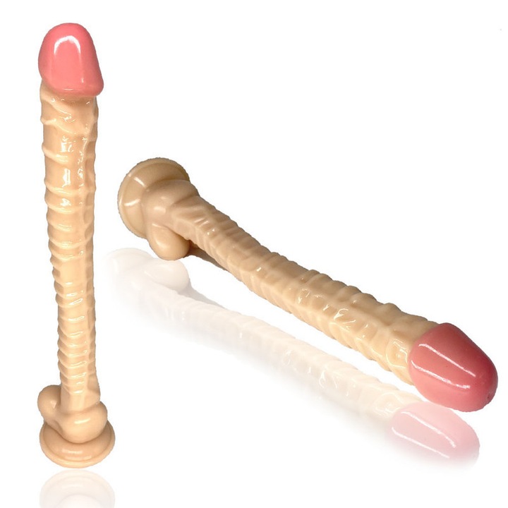 Realisztikus dildó, 42cm hosszú, 4.4cm átmérő, erős tapadókoronggal, orvosi szilikon