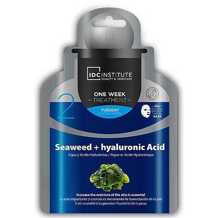 Masca de față IDC Institute cu alge marine și acid hialuronic, 22 g, pentru hidratare intensivă