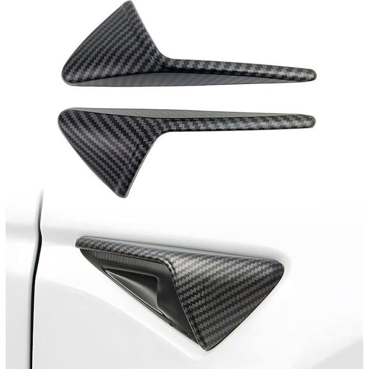 Irányjelző kamera védőhuzatok Tesla Model 3/Y-hoz (2017-2022) – 2 darabos készlet – Szénfekete