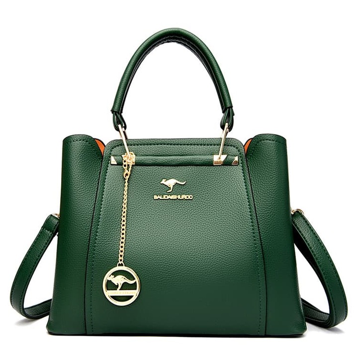 Geanta de umar multicolora la moda WNANNAN Geanta de dama din piele PU, Tote Piele lacuita, Verde padure, Universal