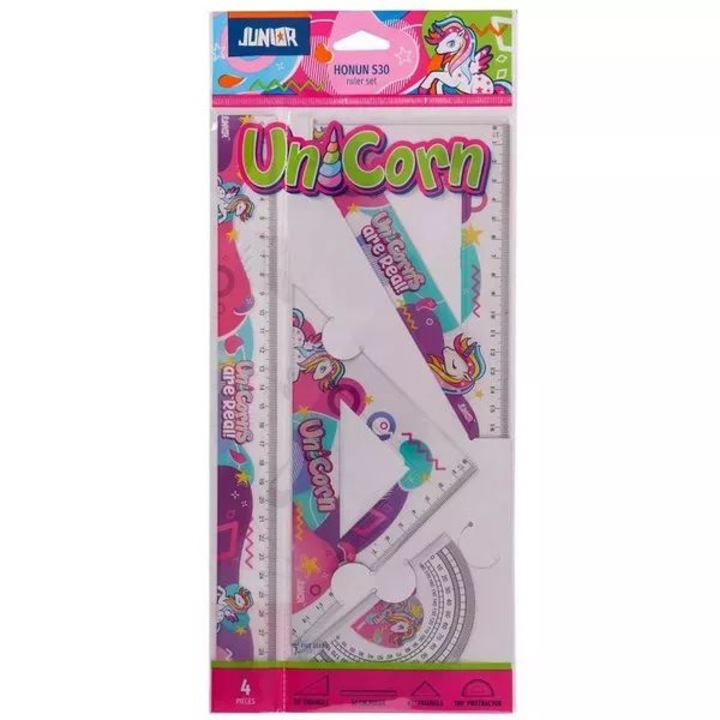 Junior: Set rigle model unicorni - 4 piese