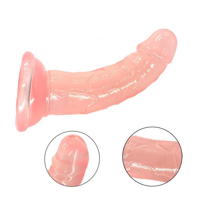 Realista dildó Kaziyi, 13,5 cm x 3,4 cm, rózsaszín, erős tapadókoronggal