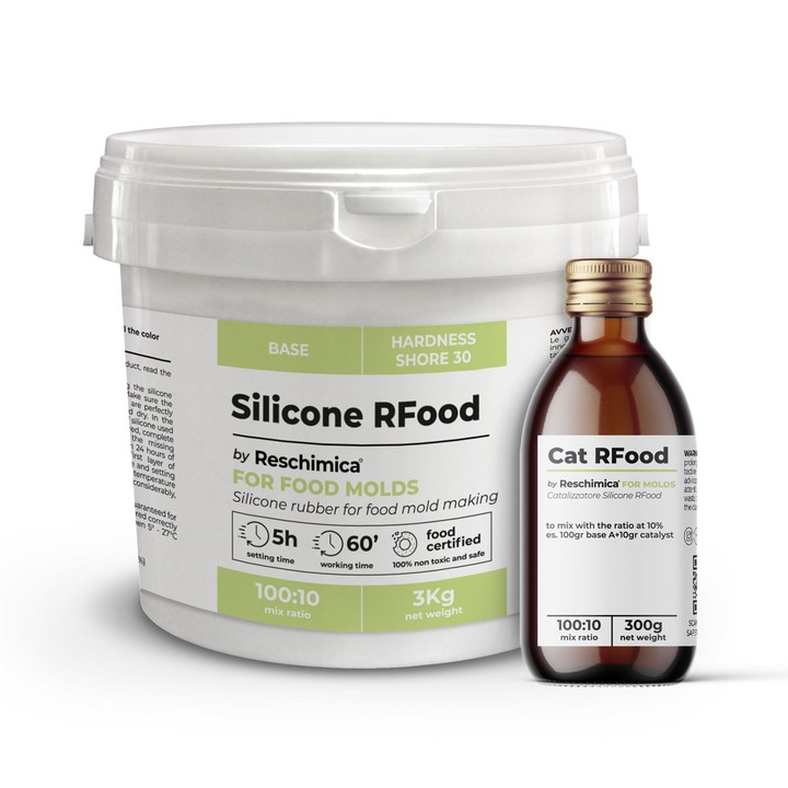 Silicon alimentar R FOOD, Matrite pentru alimente DIY, Silicon netoxic certificat, Usor de utilizat acasa, Pentru ciocolata, pasta de zahar, gheata, waffle si altele (3 kg)
