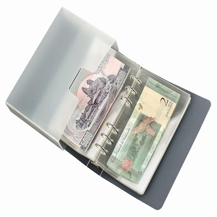 Suport portabil pentru bancnote de 17.3x10.4cm, timbre, consumabile pentru colectionare