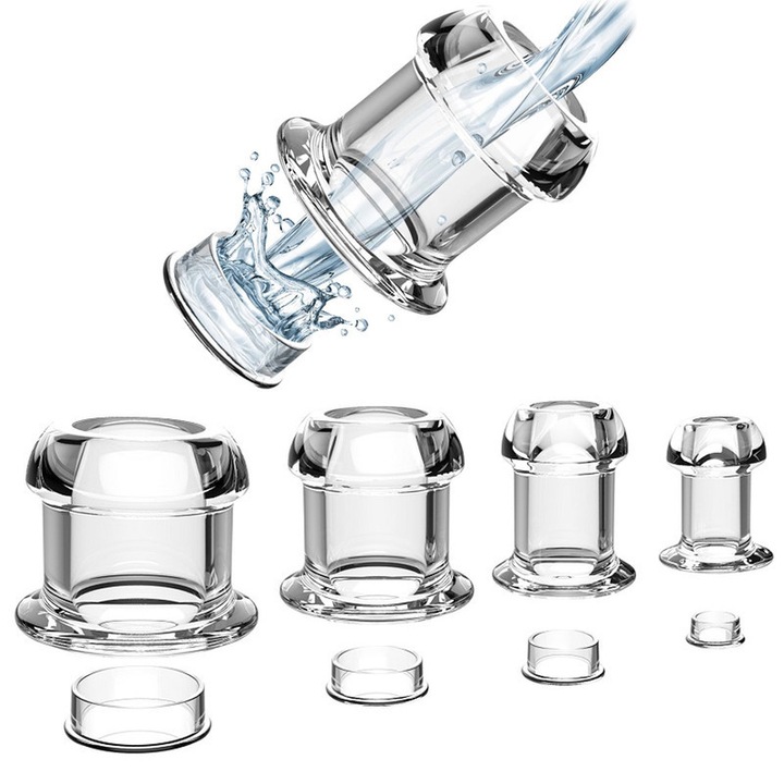 Set 4 Jucarii Anale, Kaziyi, Silicon Transparent, Design Gol, Dimensiuni Variate