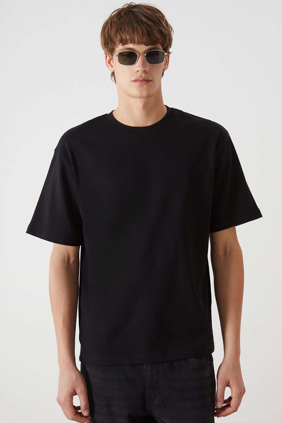 LC WAIKIKI, Tricou lejer cu decolteu la baza gatului, Negru, S
