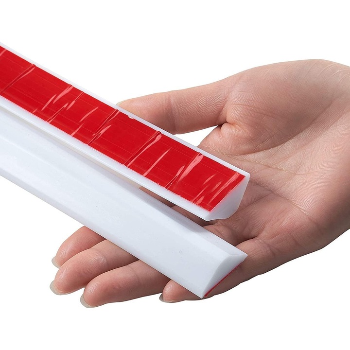 Prag dus, autoadeziv, pentru retinerea apei in cabina, lungime 85 cm, culoare alb