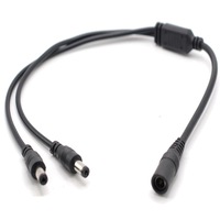Cablu de alimentare12V DC 5.5x2.1 splitter de putere, 2 iesiri, splitter / multiplicator pentru camere de supraveghere CCTV, 30cm, negru