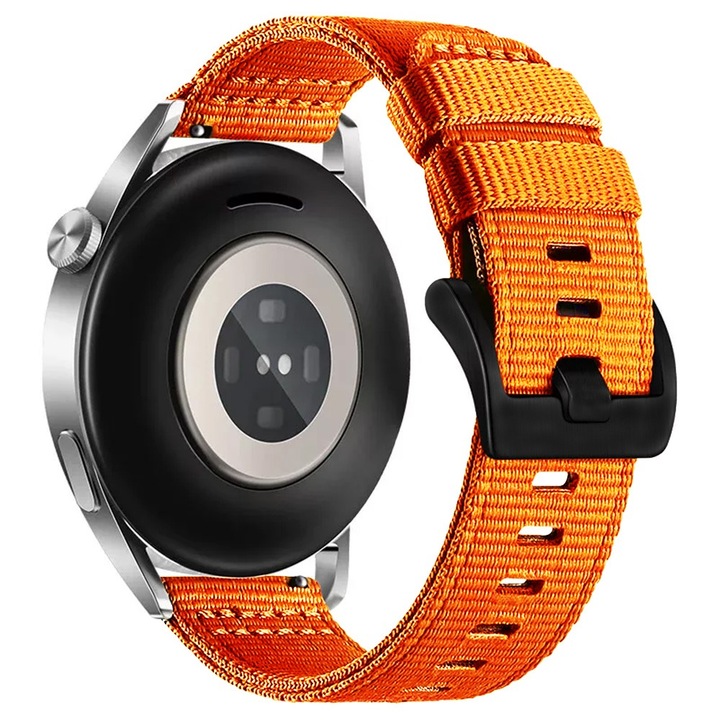 Каишка за смарт часовник Huawei Watch GT 4 (46 мм) / Huawei Watch GT 3 (42 мм) / GT 3 Pro (43 мм) - Бързо закопчаване, изработено от текстилен материал - ширина 20 мм - Оранжева