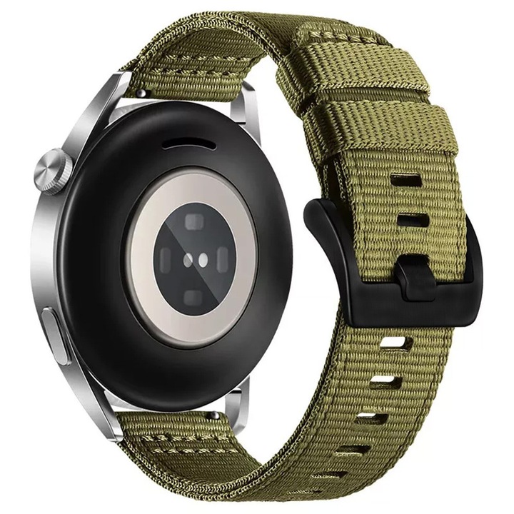 Каишка за смарт часовник Huawei Watch GT 4 (46 мм) / Huawei Watch GT 3 (42 мм) / GT 3 Pro (43 мм) - Бързо закопчаване, изработено от текстилен материал - ширина 20 мм - Зелена